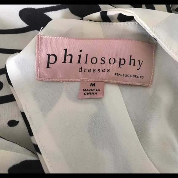 Philosophy Republic Black & Cream Abstract Flower Print Swing Dress - Picture 7 of 8